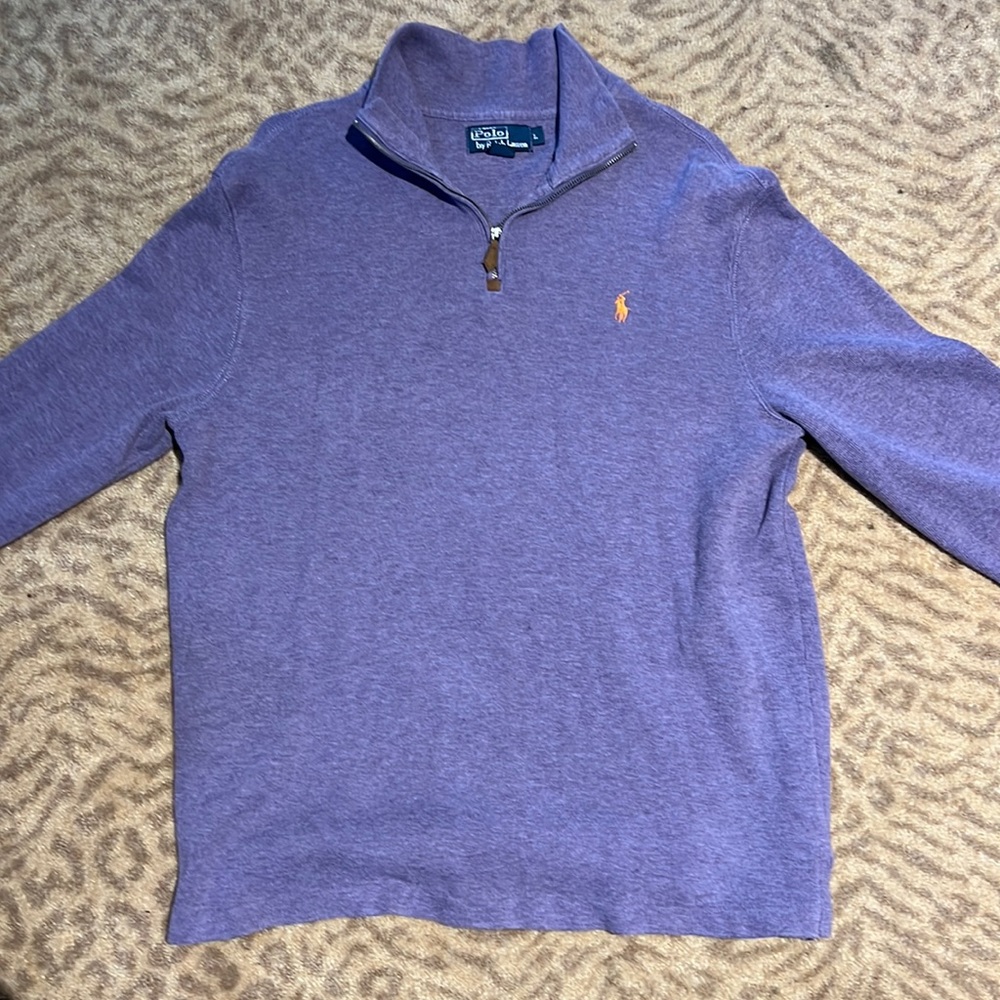 Large polo pull over half zip sweater. Condition is excellent.